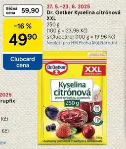 Tesco Dr. Oetker Kyselina citrónová XXL, 250 g nabídka