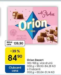 Tesco Orion Dezert, 140-166 g, více druhů nabídka