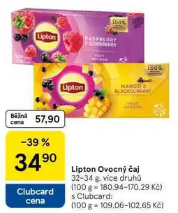 Tesco Lipton Ovocný čaj, 32-34 g nabídka