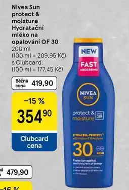Tesco Nivea Sun protect & moisture Hydratační mléko na opalování OF 30, 200 ml nabídka