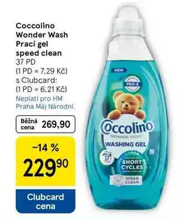 Tesco Coccolino Wonder Wash Prací gel speed clean, 37 PD nabídka