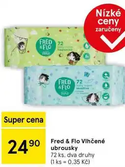 Tesco Fred & Flo Vlhčené ubrousky, 72 ks, dva druhy nabídka