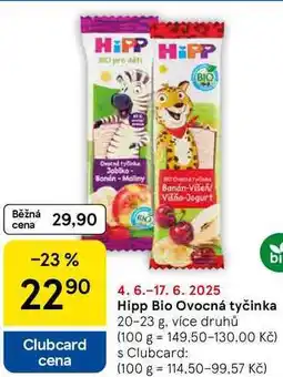 Tesco Hipp Bio Ovocná tyčinka, 20-23 g, více druhů nabídka
