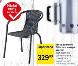 Tesco Tesco Zahradní židle s ratanovým vzorem stohovatelná, barva antracit nabídka