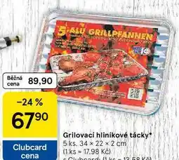 Tesco Grilovací hliníkové tácky, 5 ks. 34 x 22 x 2 cm nabídka