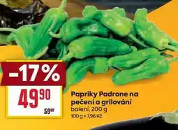 Billa Papriky Padrone na pečení a grilování balení, 200 g nabídka