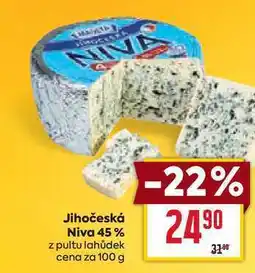 Billa Jihočeská Niva 45% z pultu lahůdek cena za 100 g nabídka