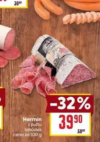 Billa Hermin z pultu lahůdek cena za 100 g nabídka