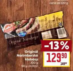 Billa Originál Norimberské klobásy 300 g nabídka