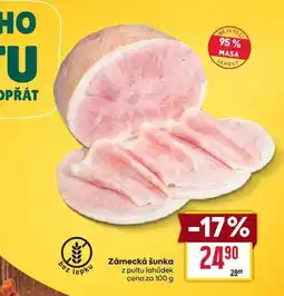 Billa Zámecká šunka z pultu lahůdek cena za 100 g nabídka