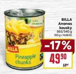Billa BILLA Ananas kousky 565/340 g nabídka