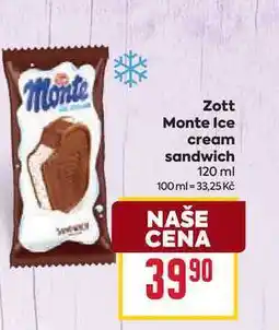 Billa Zott Monte Ice cream sandwich 120 ml nabídka