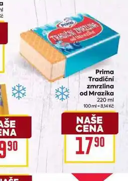 Billa Prima Tradiční zmrzlina od Mrazíka 220 ml nabídka