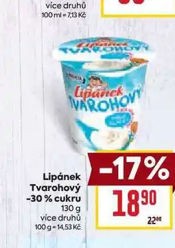 Billa Lipánek Tvarohový -30% cukru 130 g nabídka