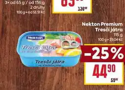 Billa Nekton Premium Tresčí játra 115 g nabídka