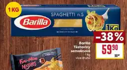 Billa Barilla Těstoviny semolinové 1 kg nabídka