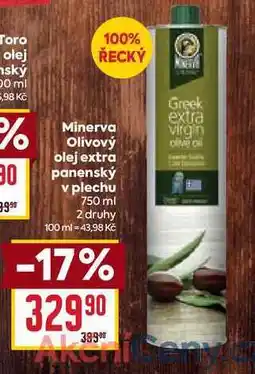 Billa Minerva Olivový olej extra panenský v plechu 750 ml nabídka