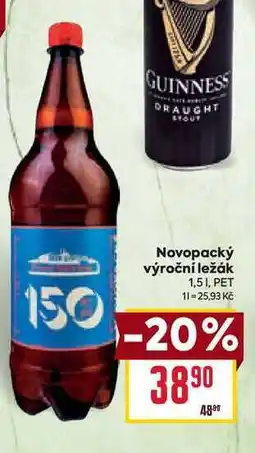 Billa Novopacký výroční ležák 1,5 I, PET nabídka