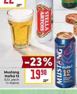 Billa Mustang Hořká 12 0,5l, plech nabídka