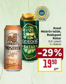 Billa Radegast Ratar 0,51, plech nabídka