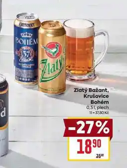 Billa Kušovice Bohém 0,51, plech nabídka