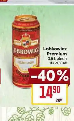 Billa Lobkowicz Premium 0,51, plech nabídka