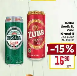 Billa Zubr Grand 11 0,51, plech nabídka