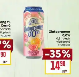Billa Zlatopramen 0,0% 0,51, plech nabídka