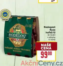 Billa Radegast Ryze hořká 12 6x0,33l nabídka