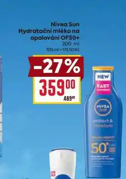 Billa Nivea Sun Hydratační mléko na opalování OF50+ 200 ml nabídka