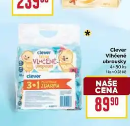Billa Clever Vlhčené ubrousky 4× 80 ks nabídka