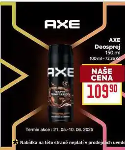 Billa AXE Deosprej 150 ml nabídka