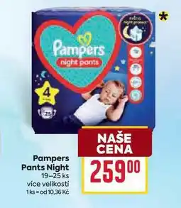 Billa Pampers Pants Night 19-25 ks nabídka