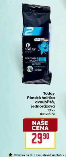 Billa Today Pánská holítka dvoubřitá, jednorázová 10 ks nabídka