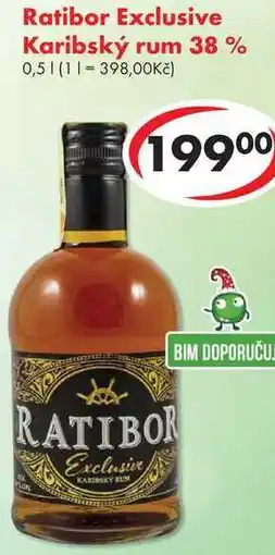 CBA Ratibor Exclusive Karibský rum 38 %, 0,5 l nabídka