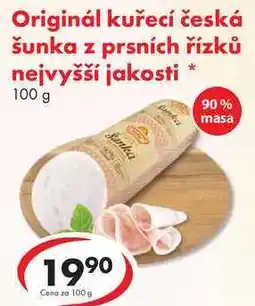 CBA Originál kuřecí česká šunka z prsních řízků nejvyšší jakosti, 100 g nabídka