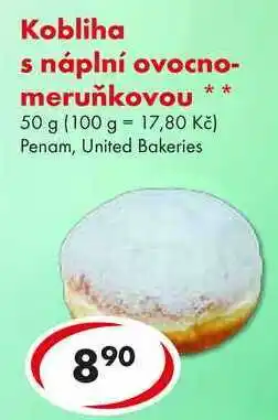 CBA Kobliha s náplní ovocno-meruňkovou, 50 g ( nabídka