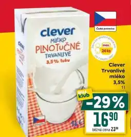 Billa Clever Trvanlivé mléko 3,5% nabídka