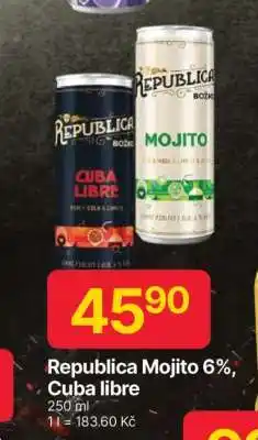 Hruška Republica Mojito 6%, Cuba libre nabídka