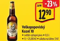 Albert Velkopopovický Kozel 10 nabídka