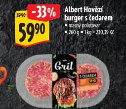 Albert Albert Hovězí burger s čedarem nabídka