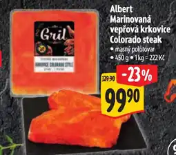 Albert Albert Marinovaná vepřová krkovice Colorado steak nabídka