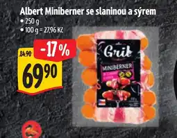 Albert Albert Miniberner se slaninou a sýrem nabídka