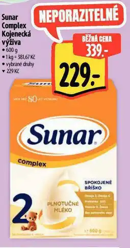 Albert Sunar kojenecká výživa nabídka