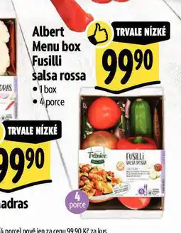 Albert Menu box fusilli salsa rossa nabídka
