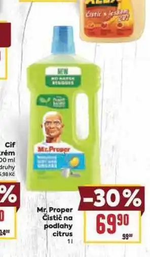 Billa Mr. proper čistič na podlahy citrus nabídka