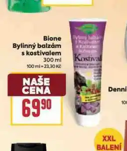 Billa Bione bylinný balzám s konopím nabídka