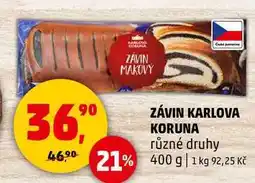 Penny Market ZÁVIN KARLOVA KORUNA různé druhy, 400 g nabídka
