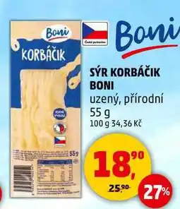 Penny Market SÝR KORBÁČIK BONI uzený, přírodní, 55 g nabídka