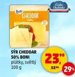 Penny Market SÝR CHEDDAR 50% BONI plátky, světlý, 100 g nabídka